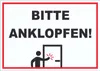 Aufkleber Bitte anklopfen A6 (105x148mm) Produktbild-Vorschau 1