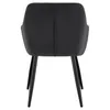 The back view of a black dining chair with metal legs. Produktbild-Vorschau
