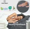 A woman sleeping peacefully on a bed with Terra Beds bedding. Produktbild-Vorschau