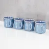 4er Set Steingut Becher 350ml Tasse Blau Kaffeetassen Produktbild-Vorschau 4