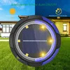 A solar-powered garden light is shown in a split image, with one side depicting daytime charging and the other nighttime illumination. Produktbild-Vorschau