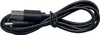 A black USB charging cable coiled on a white background. Produktbild-Vorschau