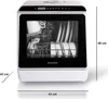 A white countertop dishwasher is shown from the front. Produktbild-Vorschau