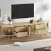 TV stolek Merax Ovaler s 4 zásuvkami a 2 posuvnými dvířky, Náhled obrázku produktu 3