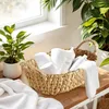 Paniers décoratifs en jacinthe d'eau avec anses 34 x 18 cm Voir les images du produit 6