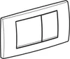 A line drawing of a toilet flush plate. Produktbild-Vorschau