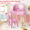 Coiffeuse pour enfants COSTWAY avec éclairage, coiffeuse 2 Voir les images du produit 4