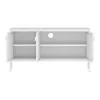 A white TV stand with its doors open, revealing shelves and a cable management hole. Náhľad obrázku produktu