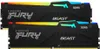 Two Kingston FURY Beast RGB DDR5 RAM modules are shown in a studio shot against a white background. Produktbild-Vorschau