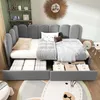 Lit rembourré avec tiroirs en velours, idéal comme lit Voir les images du produit 7
