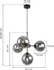 Hängelampe mit schwarzer Metallkonstruktion, 4 kugelförmige Produktbild-Vorschau 8