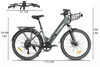 A diagram showing the dimensions of an electric bicycle. Voir les images du produit