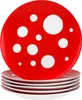 Set di 6 piatti da torta in porcellana Pula a pois rossi 6 Anteprima dell’immagine prodotto 1