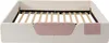 A view of the interior of a bed frame, showing the wooden slats of the slatted base and a pink padded insert. Náhľad obrázku produktu