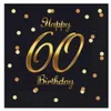 Tovaglioli Happy 60th Birthday neri, 33 cm 20 pz Anteprima dell’immagine prodotto 4