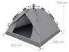 Tente de camping Relaxdays, pour 3 à 4 personnes, montage Voir les images du produit 4