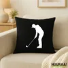Huuraa Kissenbezug Golf Silhouette 40x40cm Black Baumwolle Produktbild-Vorschau 2