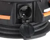 A close-up view of an electrical outlet on a black cord reel with orange accents. Anteprima dell’immagine prodotto