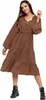 Damen Midi Langarm Kleid Luftig Modisch Elegant Rüschen Produktbild-Vorschau 8