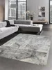 Teppich modern Kurzflor Wohnzimmerteppich abstrakt grau Produktbild-Vorschau 1