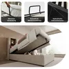 A collage of images showing details of a bed frame, including its lifting mechanism and storage. Anteprima dell’immagine prodotto