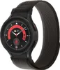 A black smartwatch with a fabric band is shown against a white background. Náhled obrázku produktu