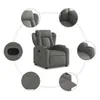 vidaXL Poltrona relax in tessuto grigio scuro Anteprima dell’immagine prodotto 5