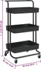 vidaXL Kuchyňský vozík se 3 policemi černý 42x35x85 cm Náhled obrázku produktu 7