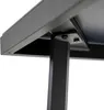 A close-up view of the underside of a gray metal table or frame, showing a support leg attached with bolts. Produktbild-Vorschau