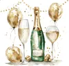 Servietten Papier 33x33cm 3-lag Champagner & goldene Produktbild-Vorschau 2