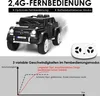 A black toy Mercedes Benz G-Wagon with a remote control and a graph illustrating speed variations. Produktbild-Vorschau