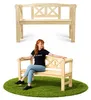 KADAX parkbank van hout met rugleuning, 119 cm, geschikt Productafbeelding-voorbeeld 1