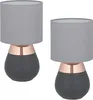 Relaxdays Tischlampe, 2er Set, Metallfuß, Stoffschirm, E14, Produktbild-Vorschau 1