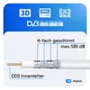 hb-digital SAT Anschlusskabel 20m 135dB 4-Fach Stahl Kupfer Produktbild-Vorschau 2
