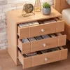 Nachtkonsole mit 3 Schubladen Nachtschrank Buche Produktbild-Vorschau 2