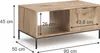 A coffee table with dimensions shown, against a white background. Produktbild-Vorschau