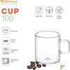 Tazza in vetro Wilmax da 100 ml, vetro borosilicato Anteprima dell’immagine prodotto 4