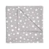 A folded grey baby bed sheet with white stars pattern. Produktbild-Vorschau