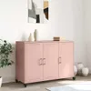vidaXL Credenza rosa 100,5x39x72 cm in acciaio Anteprima dell’immagine prodotto 3