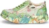 A single green sneaker with a floral pattern is shown from the side. Produktbild-Vorschau