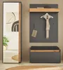 Garderobe Set 4-teilig "Center" in grau matt und Wotan Produktbild-Vorschau 6