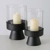 Windlicht - Schwarz - Transparent - Glas - H 29 cm - mit Produktbild-Vorschau 2