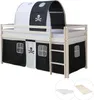 Homestyle4u Hochbett 90x200 mit Matratze Tunnel Vorhang Produktbild-Vorschau 18