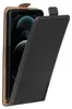 A black flip case for a smartphone is shown open, revealing the phone screen. Anteprima dell’immagine prodotto