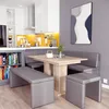 Banquette d'angle AKIKO avec table et bancs 168x128 gauche Voir les images du produit 2