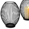 Świecznik metalowy lampion industrialny loft glamour czarny Podgląd zdjęcia produktu 1