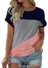 Damen Kurzarm-Top mit Farbblock-Design, lässiges Produktbild-Vorschau 1