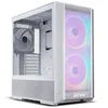 A white computer tower case with RGB fans. Voir les images du produit