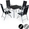 CASARIA® Salon de jardin aluminium 4 personnes table Voir les images du produit 1