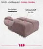 BroMARKT Samt Pouffe NUBES Sitzhocker Chromfüße 92x107x45cm Produktbild-Vorschau 3